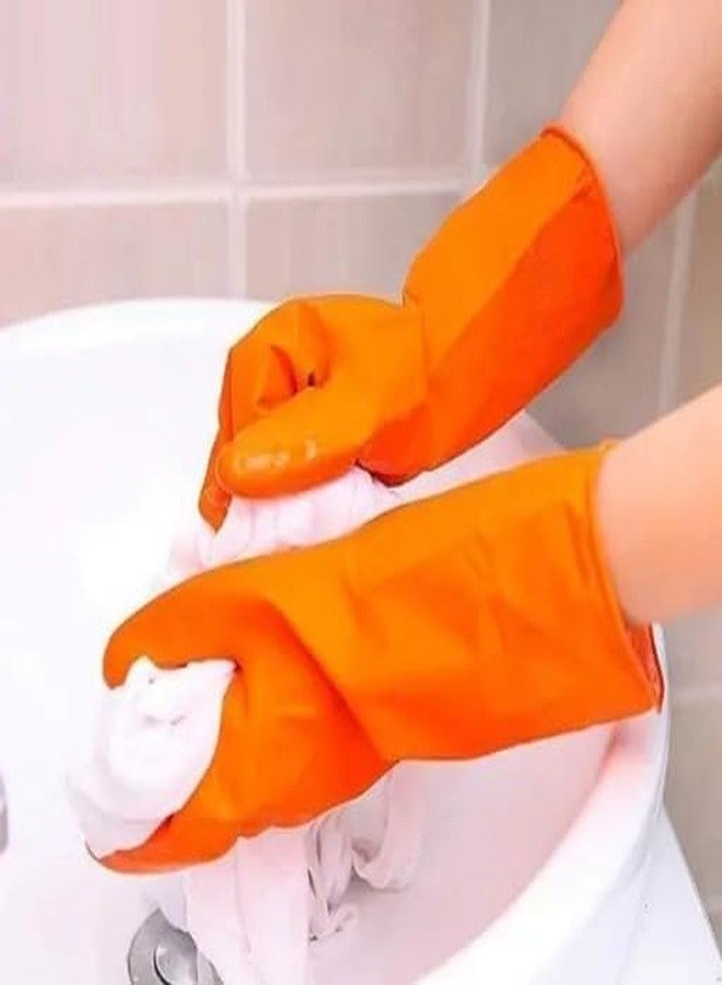 MPR4 Gloves, Reusable Rubber washing gloves for lab Dish Washing Gloves, Cleaning Gloves, Hand Gloves for Kitchen Dishwashing Household Rubber Cleaning Gloves, Pack of 3 Pairs, Multicolour - Image 5
